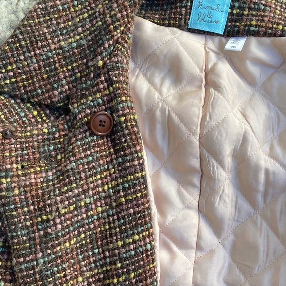 Kimchi & Blue Wool Blend Tweed Coat in Multicolor Brown Plaid, Size M - Picture 14 of 14